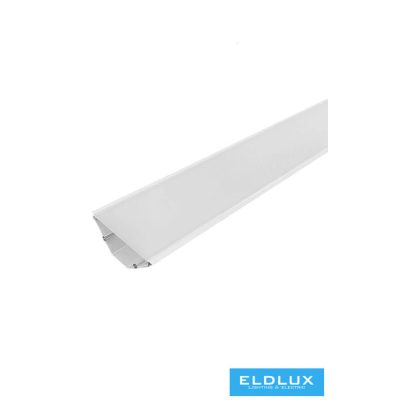 UNIVERSO Sarokhoz aluprofil matt fehér fedlappal+végzáró 45° 2000x60.75x85.19mm