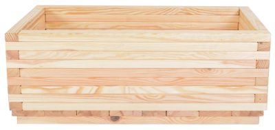 Rojaplast Maxi fenyőfából készült téglalap alakú natúr virágtartó láda - 100 cm