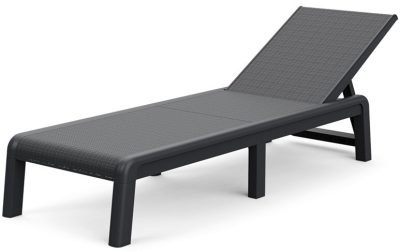 Keter Mallorca összecsukható, állítható háttámlás műrattan kerti nyugágy - grafit