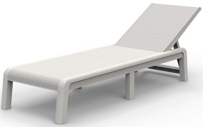 Keter Mallorca összecsukható, állítható háttámlás műrattan kerti nyugágy - fehér