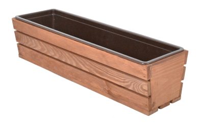 Rojaplast MODERN 61 cm fa virágláda-barna műanyag betéttel