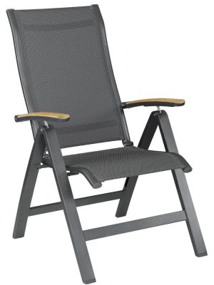 KETTLER ALTURA alumínium dönthető kerti szék teafa karfával – antracit / antracit