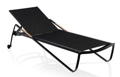 KETTLER DIAMOND alumínium napozóágy teakfa karfával – antracit