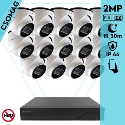 Techson 14 dome kamerás analóg megfigyelőrendszer 2MP HD dóm biztonsági kamera, 2.8 mm fix objektívvel