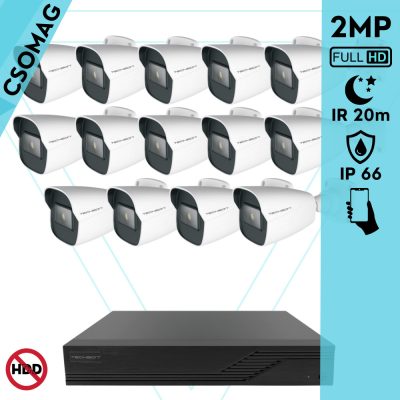 Techson 14 cső kamerás analóg megfigyelőrendszer 2MP HD cső biztonsági kamera, 2.8 mm fix objektívvel
