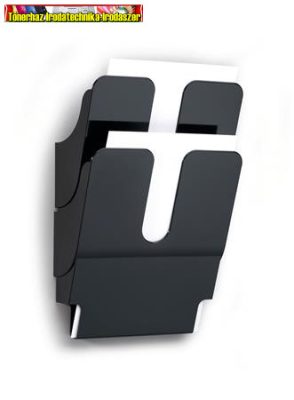 DURABLE FLEXIPLUS 2 Prospektustartó, fali, álló, A4, fekete, 2 rekeszes