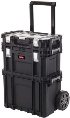 Keter guruló szerszámosláda szett Connect Fekete/piros (1/karton)