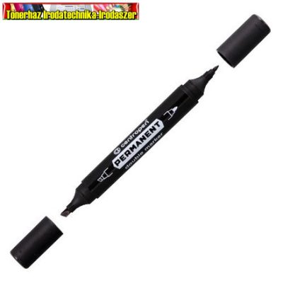 Centropen 1666 - Kétvégű alkoholos filc fekete (permanent)