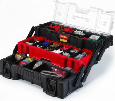 Keter szerszámosláda Canti Trio Fekete/piros (4/karton)