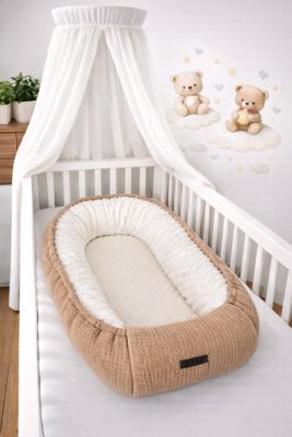 MogyoróMinky waffle és krém minky babafészek – érzékszervi fejlesztés újszülötteknek