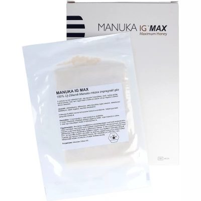 Manuka mézes IG-MAX impregnált géz – 10 cm × 12,5 cm