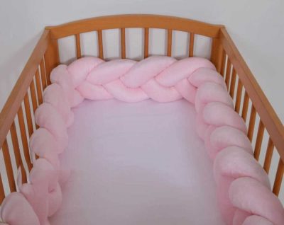 Fonott rácsvédő 210 cm – rózsaszín minky