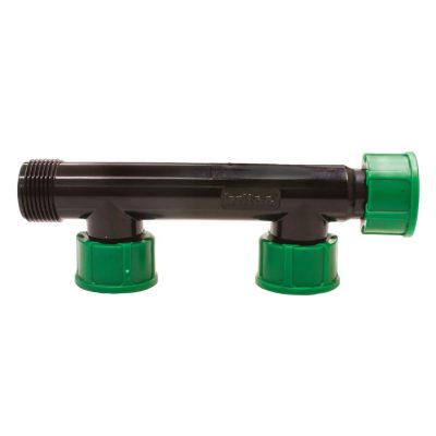 Szelepkötő osztó idom 2 leágazás 3 x hollandi x 1" külső menet