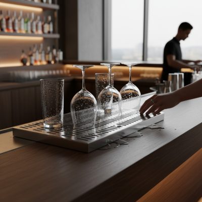 Pohárcsepegtető tálca 30x20x3 cm rozsdamentes