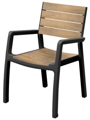 Keter DECO CORALE kerti szék karfával – teak / grafit