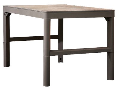 Keter DECO LYON rattan kerti asztal 2 az 1-ben – ashwood / cappuccino