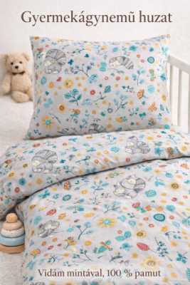 2 részes szürke-kék erdő ágynemű huzat