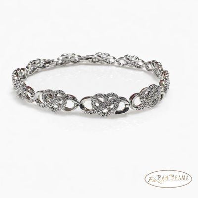 White Gold Filled, antiallergén karkötő kristályokkal - Tímea