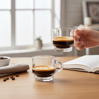 Cozy mokkacsésze 90 ml, sorolható üveg, 6 db-os csomag