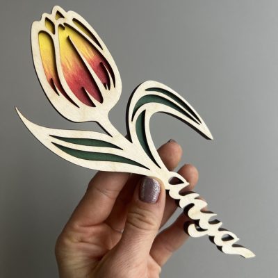 Egy szál tulipán fa dekor