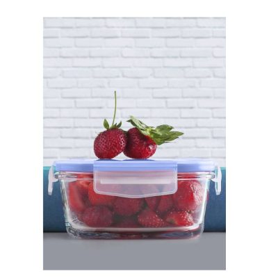 Lav üveg ételtároló-hútőtároló 1,9 l-es edény hermetikusan záró csatos fedővel