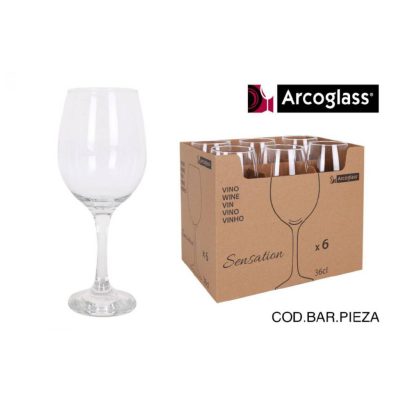 Sensation boros kehely 360 ml, Arcoglass üveg, 6 db-os csomag