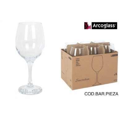 Sensation vörösboros kehely 470 ml, Arcoglass üveg, 6 db-os csomag