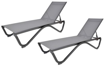 Rojaplast ZWL-515 DUO alumínium napozóágy szett – szürke (2 db)