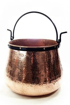 Prémium kézzel kovácsolt vörösréz üst nyílt tűzhöz – lekvárfőzéshez, sajtkészítéshez és hagyományos főzéshez | 5 literes, cinezetlen