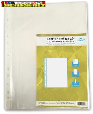 POINT Genotherm lefűzhető, A4 50 micron fényes víztiszta 100 db/csomag
