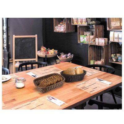 Polirattan hatású műanyag (PP) kerek kenyérkosár 25x8,5 cm