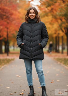 F&F Női Steppelt Kabát – Sötétkék