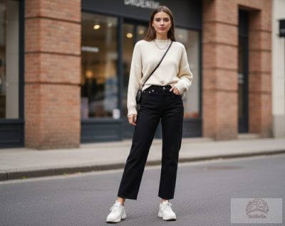 Dr. Denim Echo – Magas derekú, egyenes szárú női farmer (Fekete)