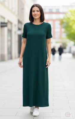 Street One Bordázott Maxi Ruha – Deep Forest. 40/L méret