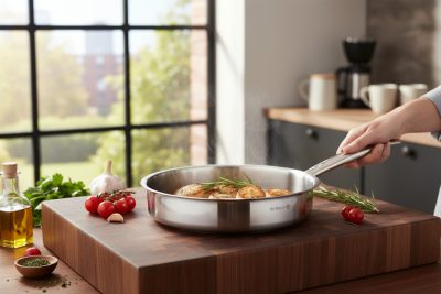 de Buyer Prim Appety Magas Falú Rozsdamentes acél Serpenyő 28 cm