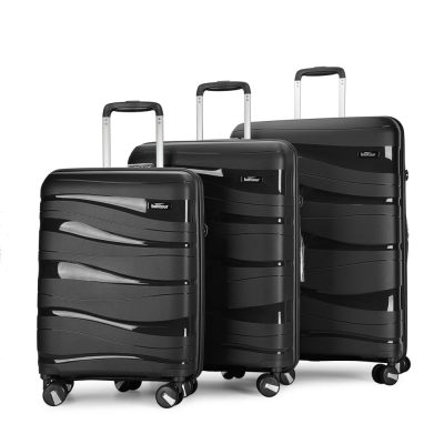 Bontour Flow Fekete bőrönd szett