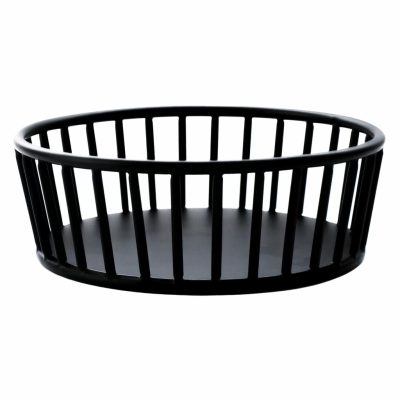 Kerek acélkosár, 15 cm, fekete – VERLO