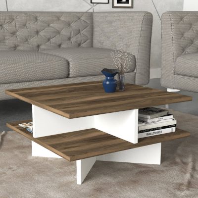 Dohányzóasztal hamton - walnut, white
