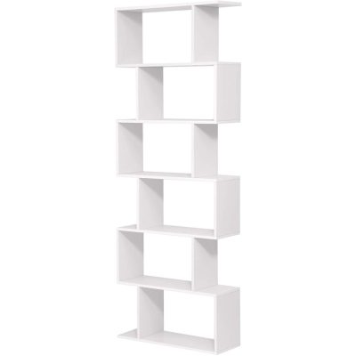 Könyvespolc, kocka vitrines polc és térelválasztó, 70 x 24 x 190,5 cm fehér