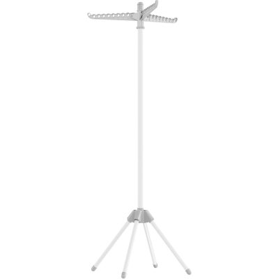 Ruhaszárító állvány, 3 forgatható karral vállfák számára 150 cm magas, szürke és fehér színben