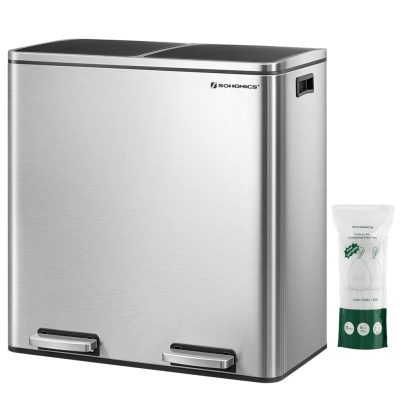 Szelektív hulladékgyűjtő, 2 műanyag belső tartállyal, 2 x 30 l