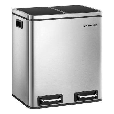 Szelektív szemeteskuka 2x15L, ezüst