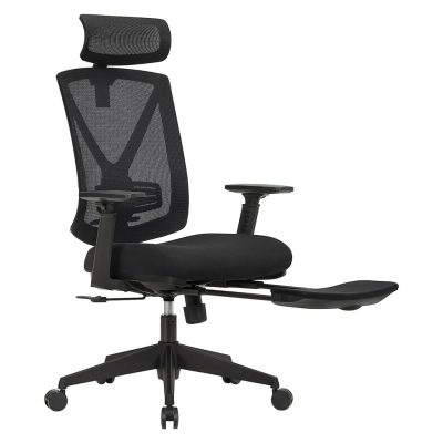 Ergonomikus irodai szék lábtartóval, maximális terhelés 150 kg, fekete