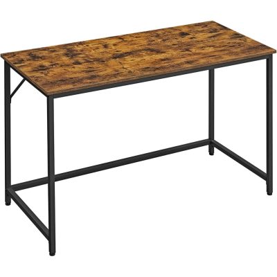 Íróasztal, számítógépes asztal, kis irodai asztal 120x60 cm, rusztikus barna/fekete
