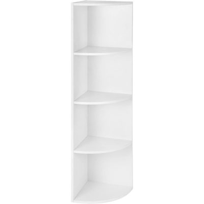 4 szintes sarokpolc, álló tárolópolc 30 x 129,5 x 30 cm, fehér