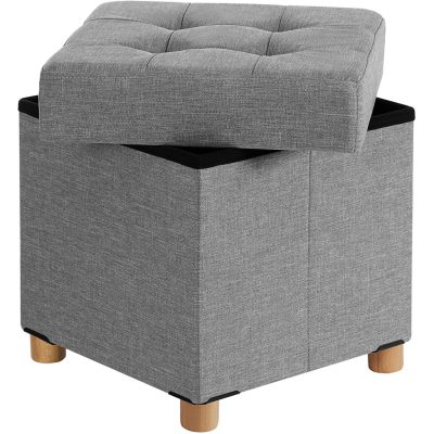 Ülésláda, puff, 300 kg-ig terhelhető, világosszürke