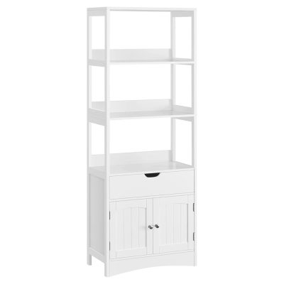 Tárolószekrény, magas szekrény 3 polccal, fehér