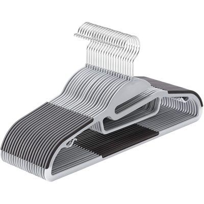 20 db-os vállfák, prémium műanyag ruhaakasztók, világos és sötétszürke