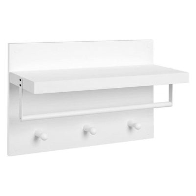 Falra szerelhető kabáttartó 60 x 21,5 x 40 cm fehér