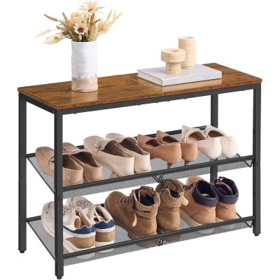 VASAGLE cipőtartó állvány 8x75x53cm, barna–tintafekete